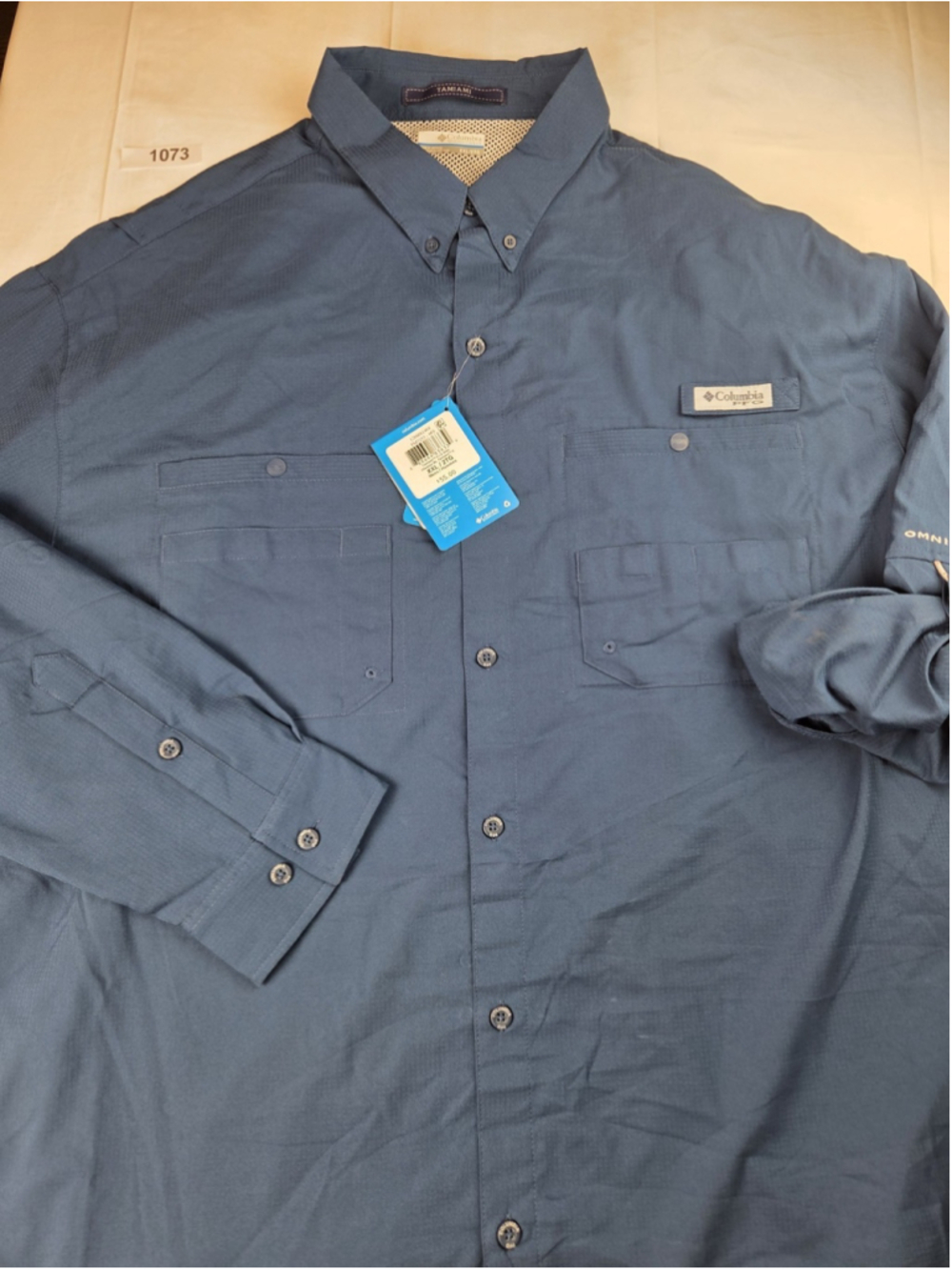 Columbia PFG Tamiami II Long Sleeve Navy Blue Fishing Shirt NWT XXL #1073